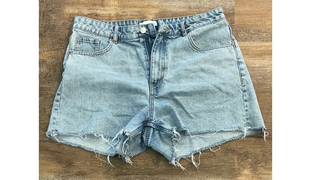 H&M denim cut-off shorts, raw edge size 12